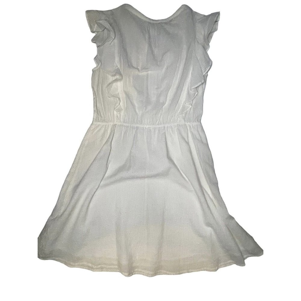 Skies Are Blue White Dress Size Medium Cotton Boho Prairie Ruffle‎ - Picture 7 of 9